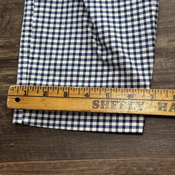 Theory Classic Skinny Mid Rise Pants Blue Gingham Womens 12 Viscose Stretch USA - Picture 12 of 13